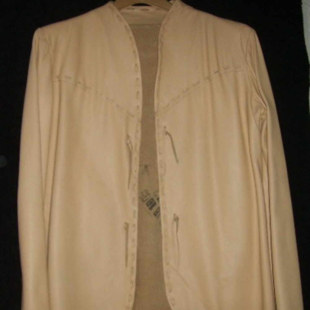 Jacket Leather Tan Small Tall Artisan Crafted